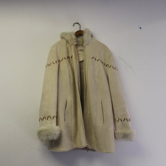 Women's 3X Vintage Faux Suede Fur Jacket With Hood 'Penmans' - Picture 1 of 6